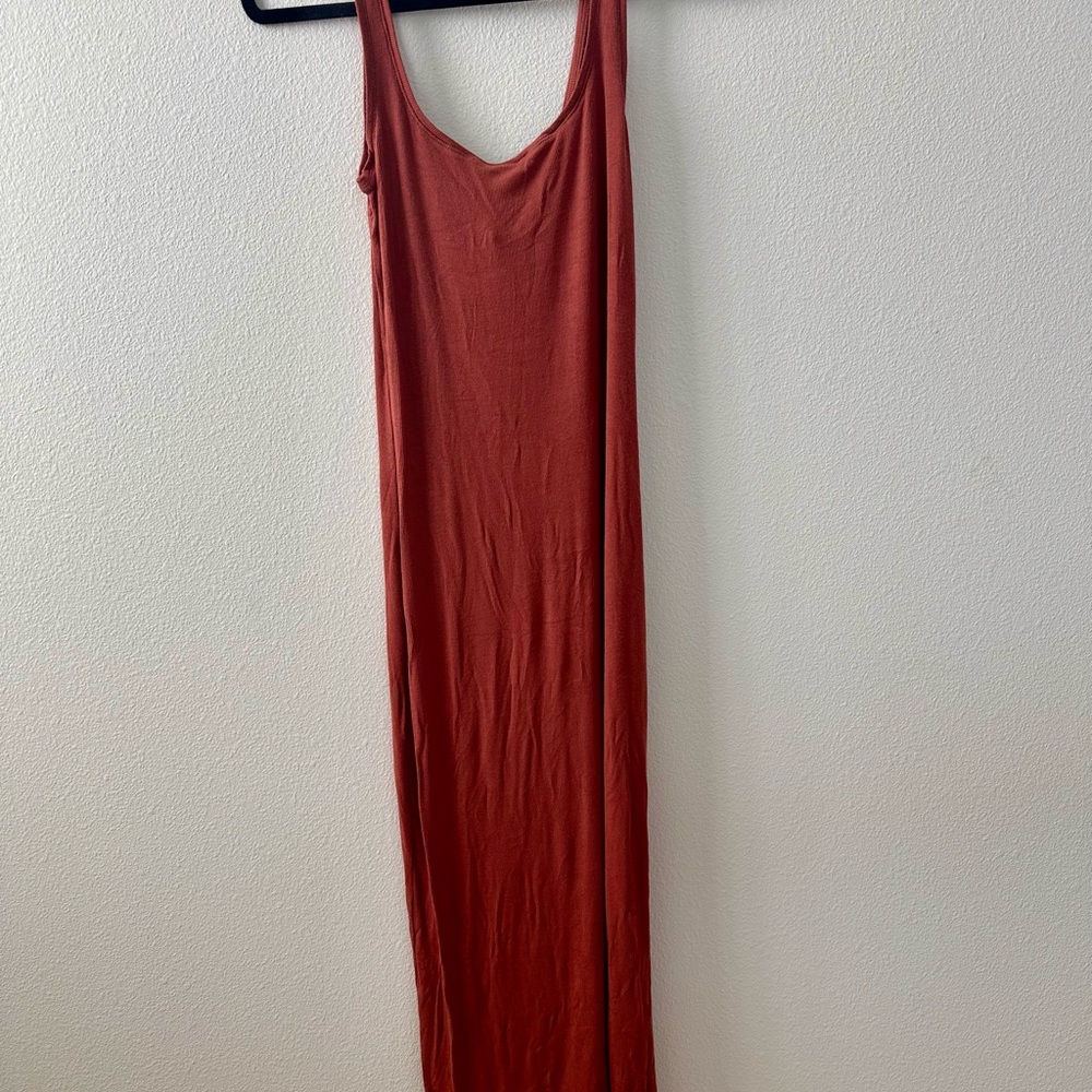 Victoria’s Secret Ribbed Modal Long Slip Dress – Rust Brown (Size S)